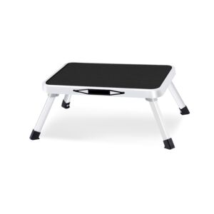 Honeybee 1-Step Steel Ladder Stool White and Black Honeybee 1-Step Steel Ladder Stool White and Black